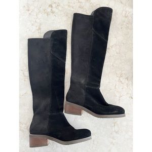 Lucky Brand Twynkl Black Suede Knee Boots Size 6.5/37 NEW